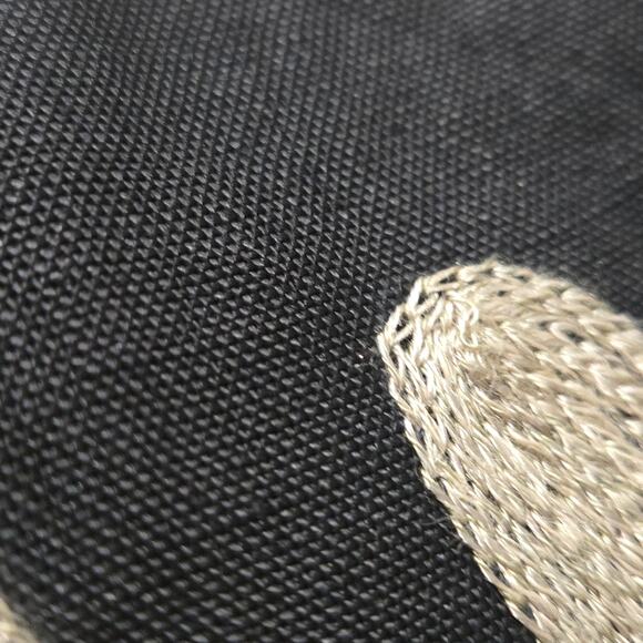 Vintage Andrea Jovine Linen Dress Black Print Abstract Embroidery Cocoon Medium - Picture 14 of 15